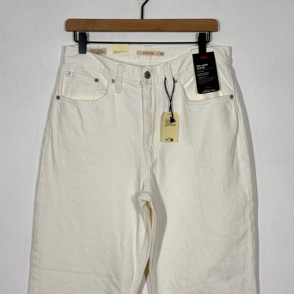 NEW Levi’s 80s Mom Jeans Size 30 White Denim High Rise Relaxed Tapered Leg - Picture 4 of 12
